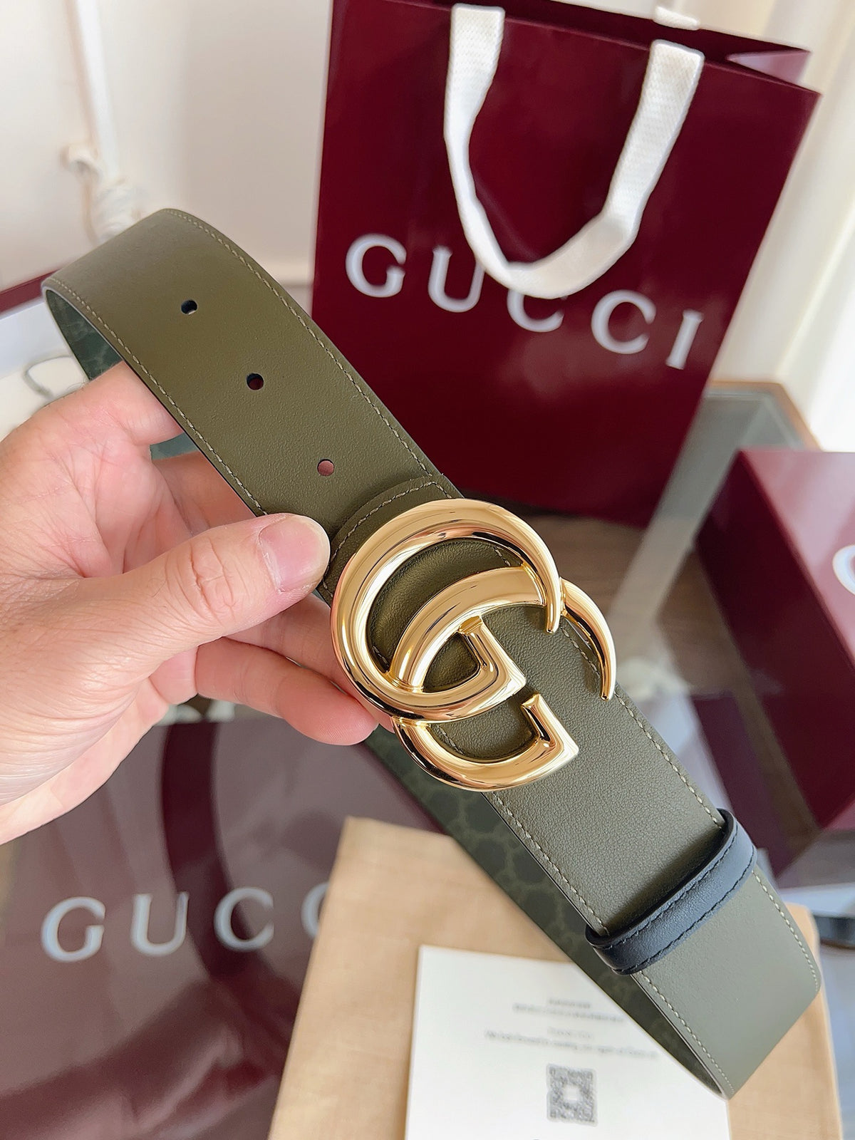 Grey and Dark green Belt - FashionHype.xyz