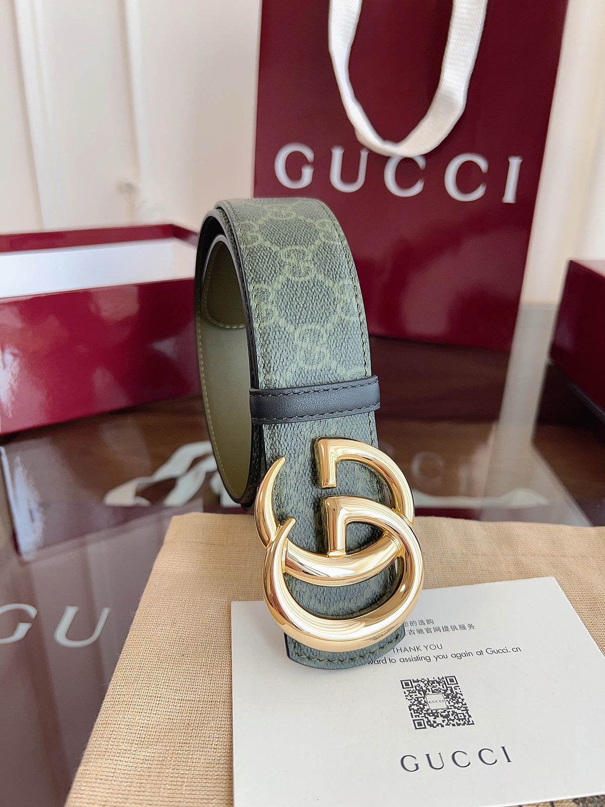 Grey and Dark green Belt - FashionHype.xyz