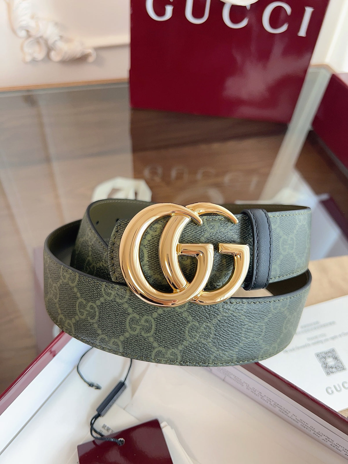 Grey and Dark green Belt - FashionHype.xyz