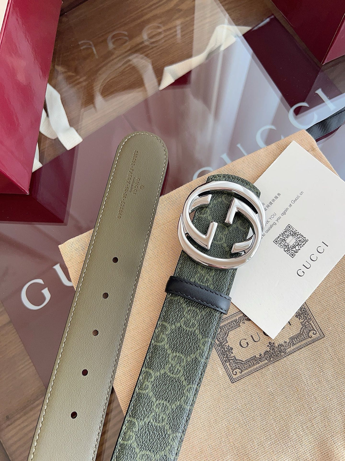 Grey and Dark green Belt - FashionHype.xyz