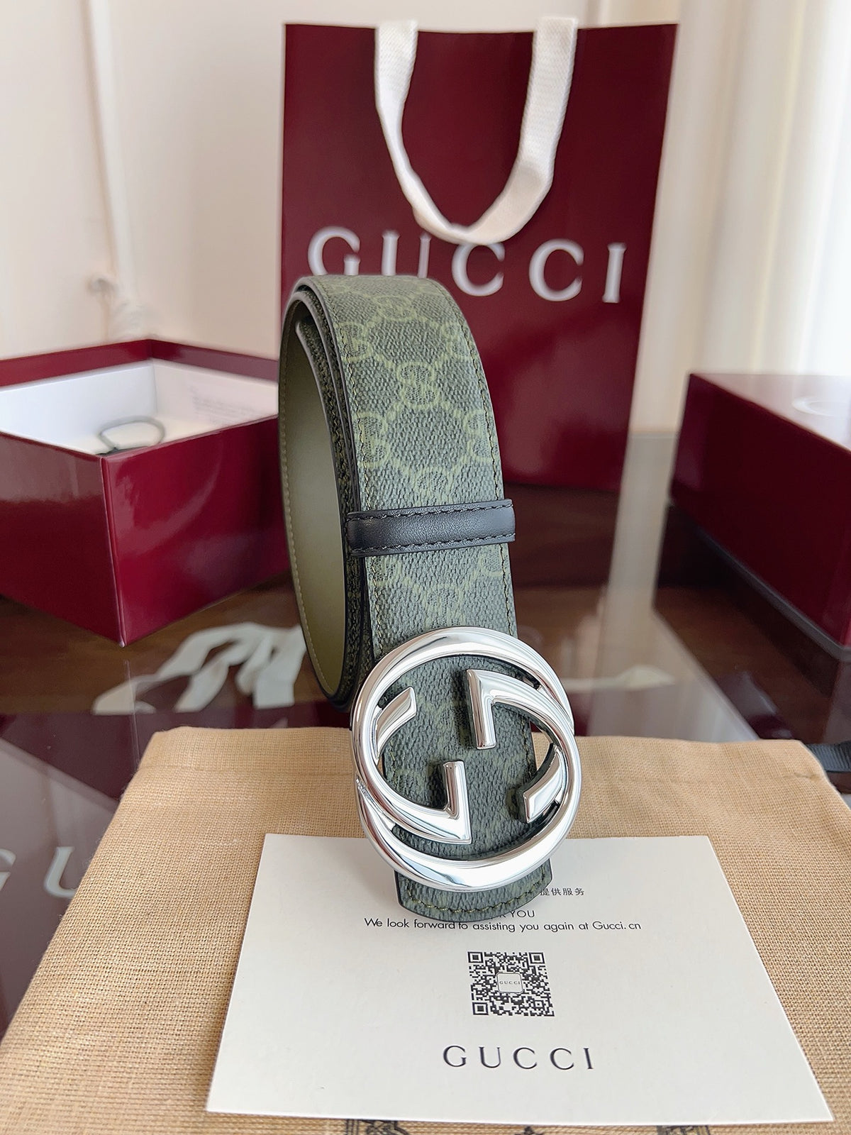 Grey and Dark green Belt - FashionHype.xyz