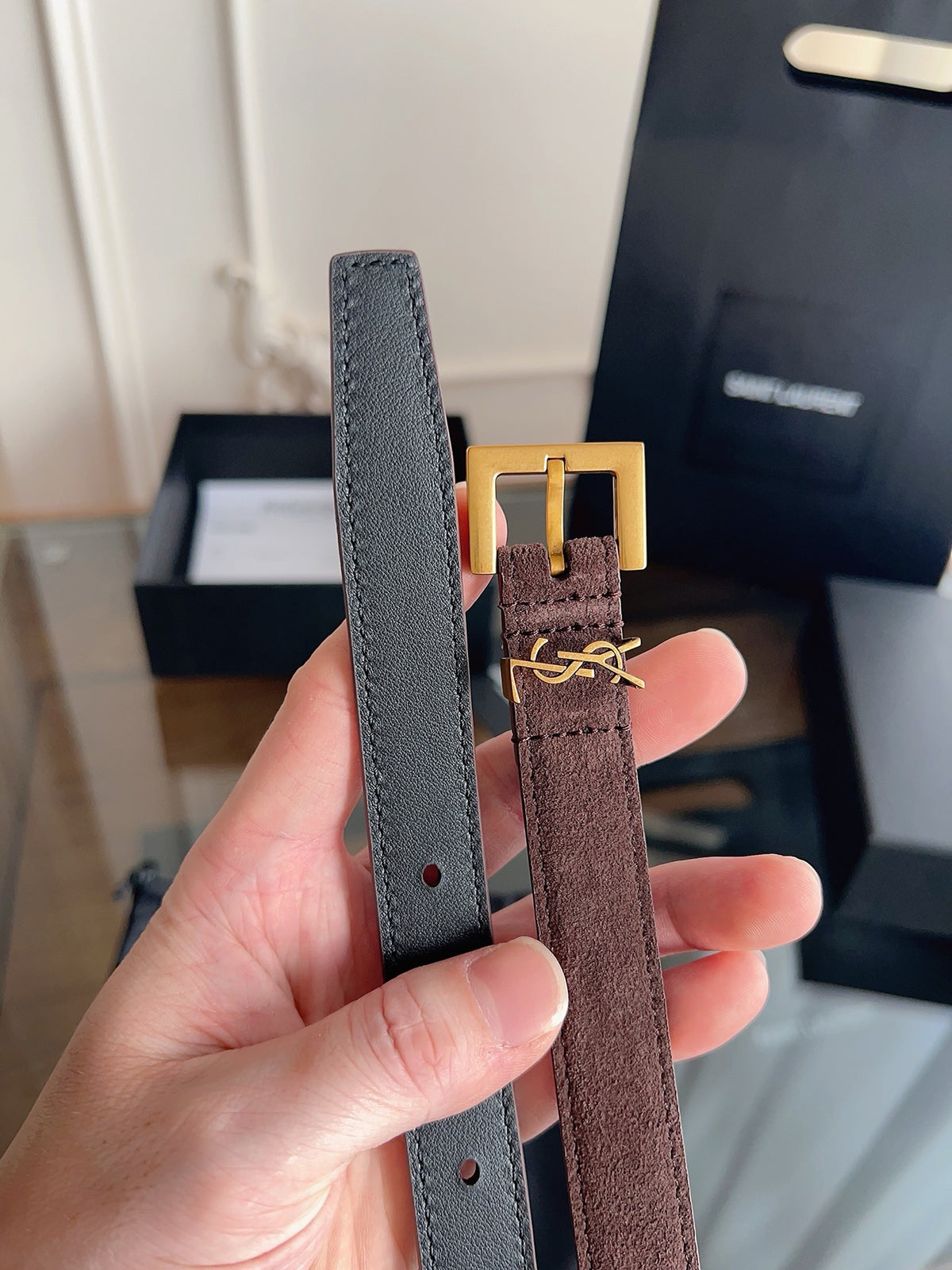 Brown, Mustard and Black Belt - FashionHype.xyz