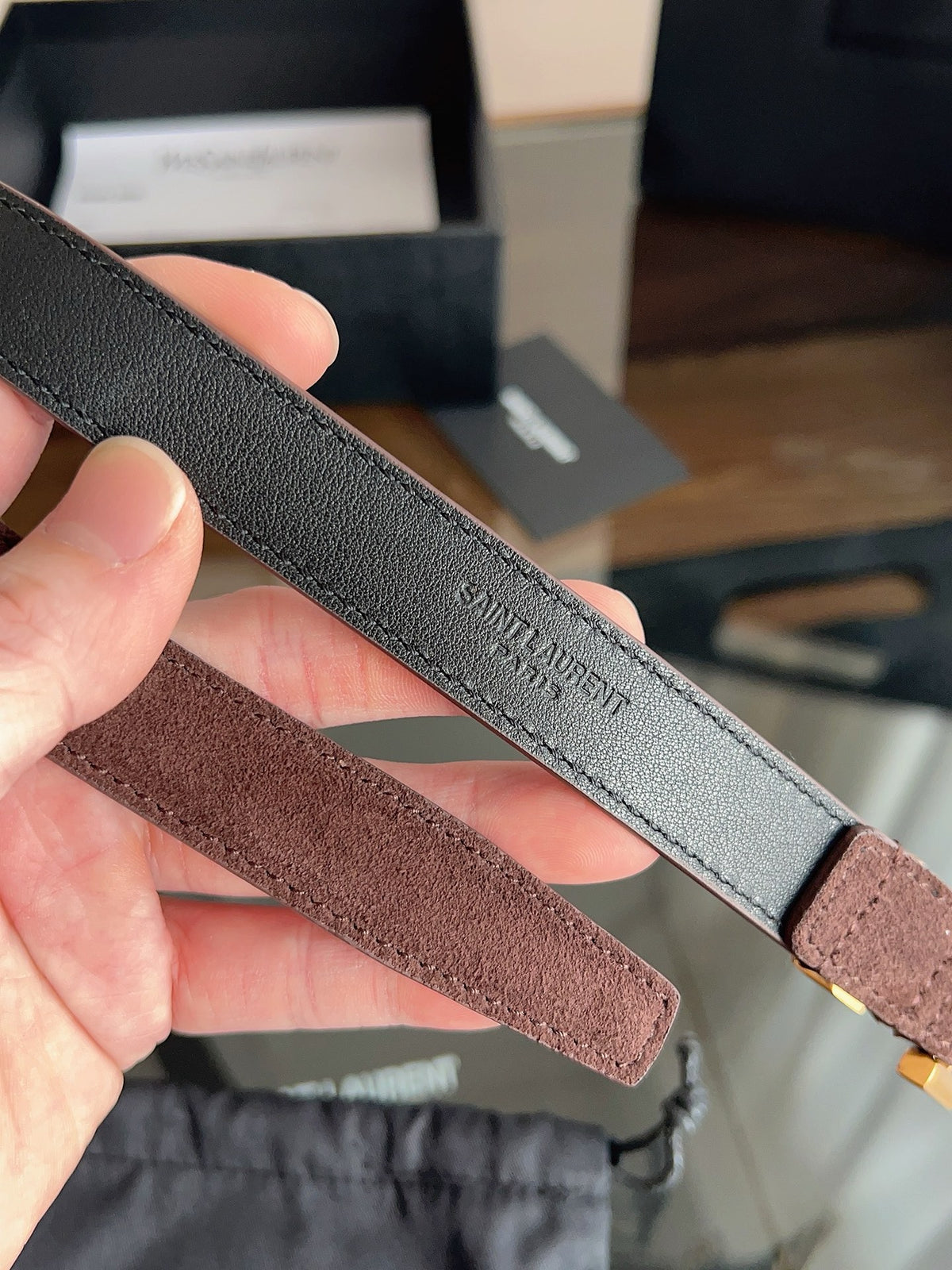 Brown, Mustard and Black Belt - FashionHype.xyz