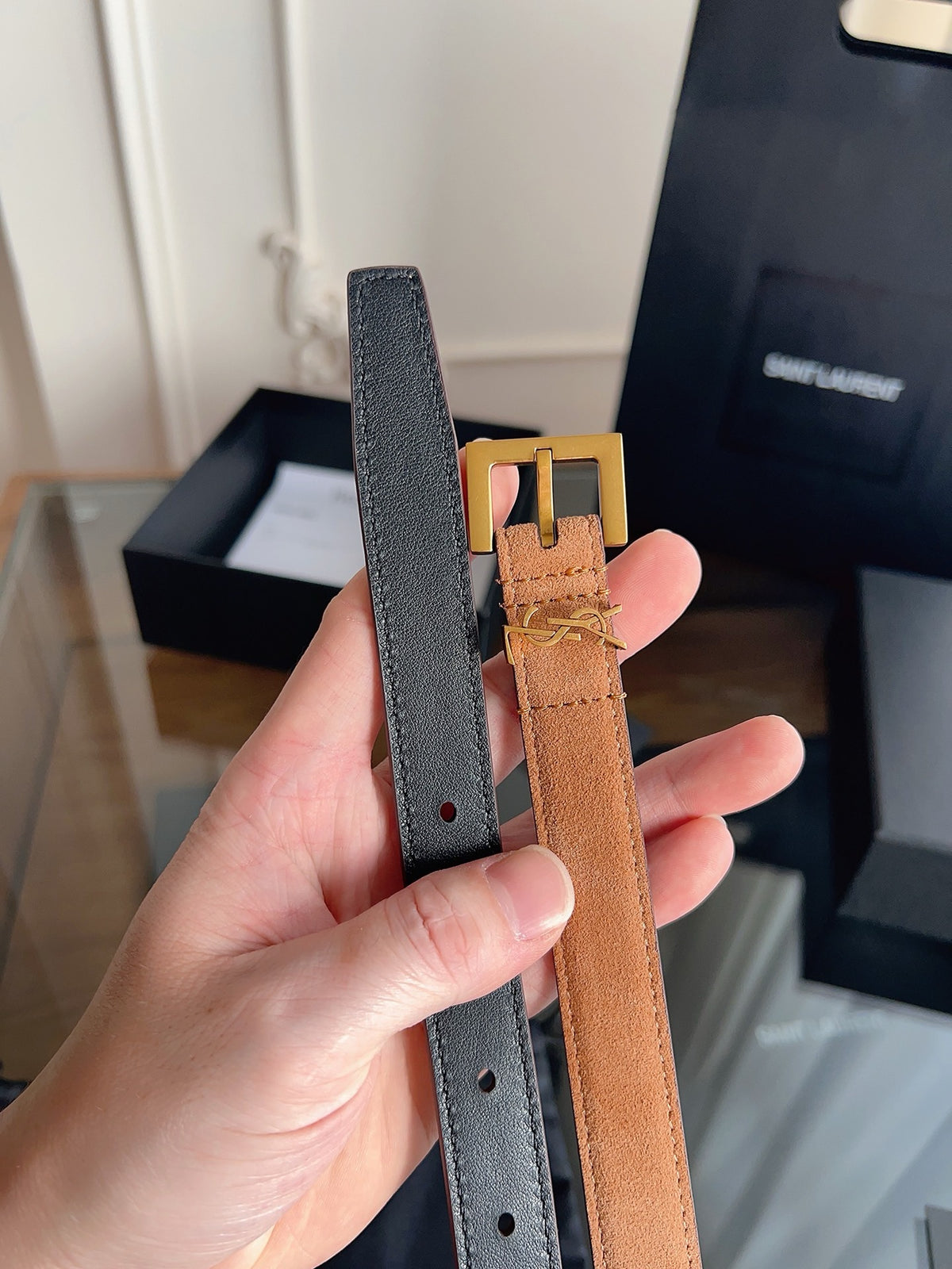 Brown, Mustard and Black Belt - FashionHype.xyz