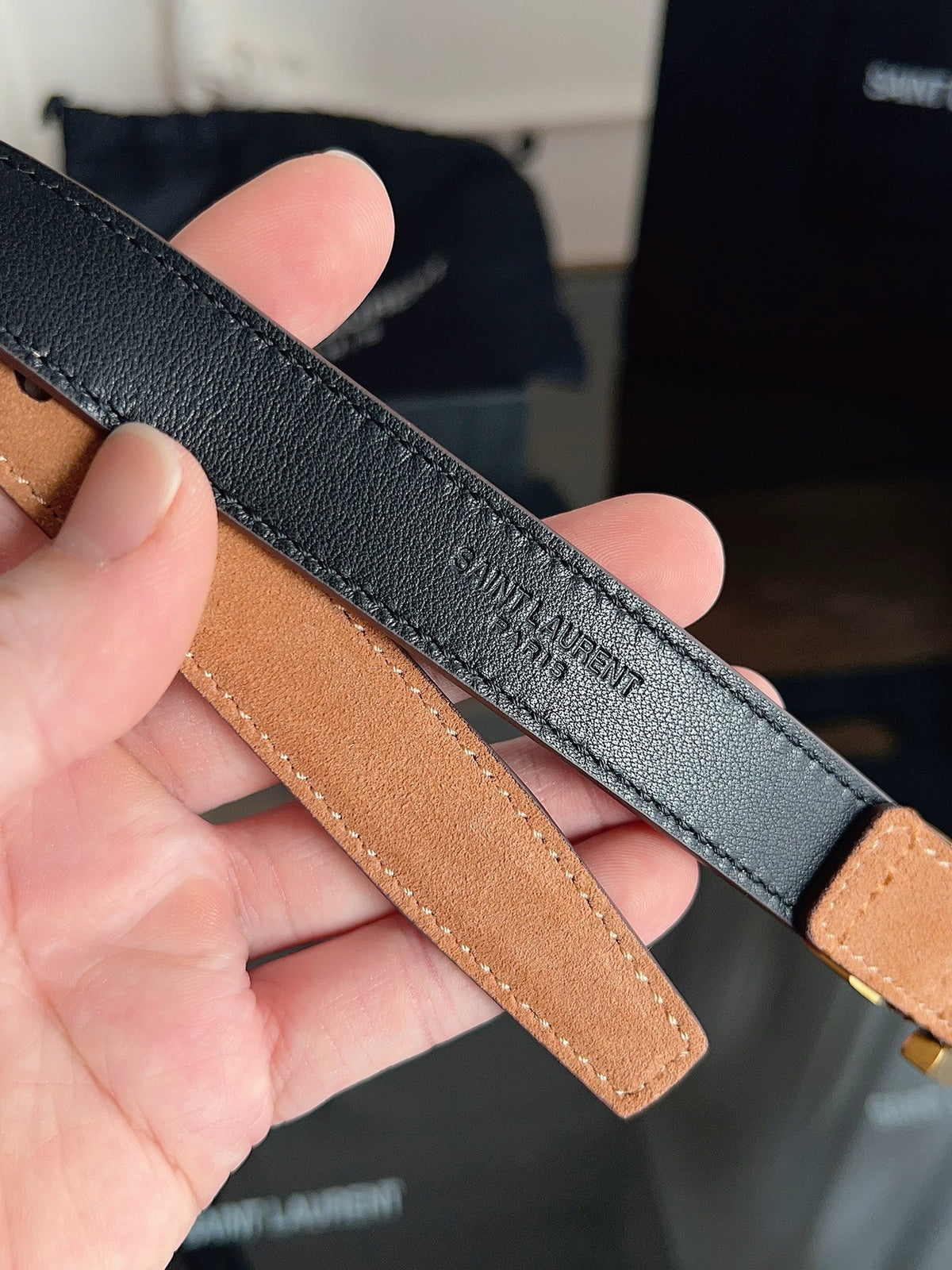 Brown, Mustard and Black Belt - FashionHype.xyz