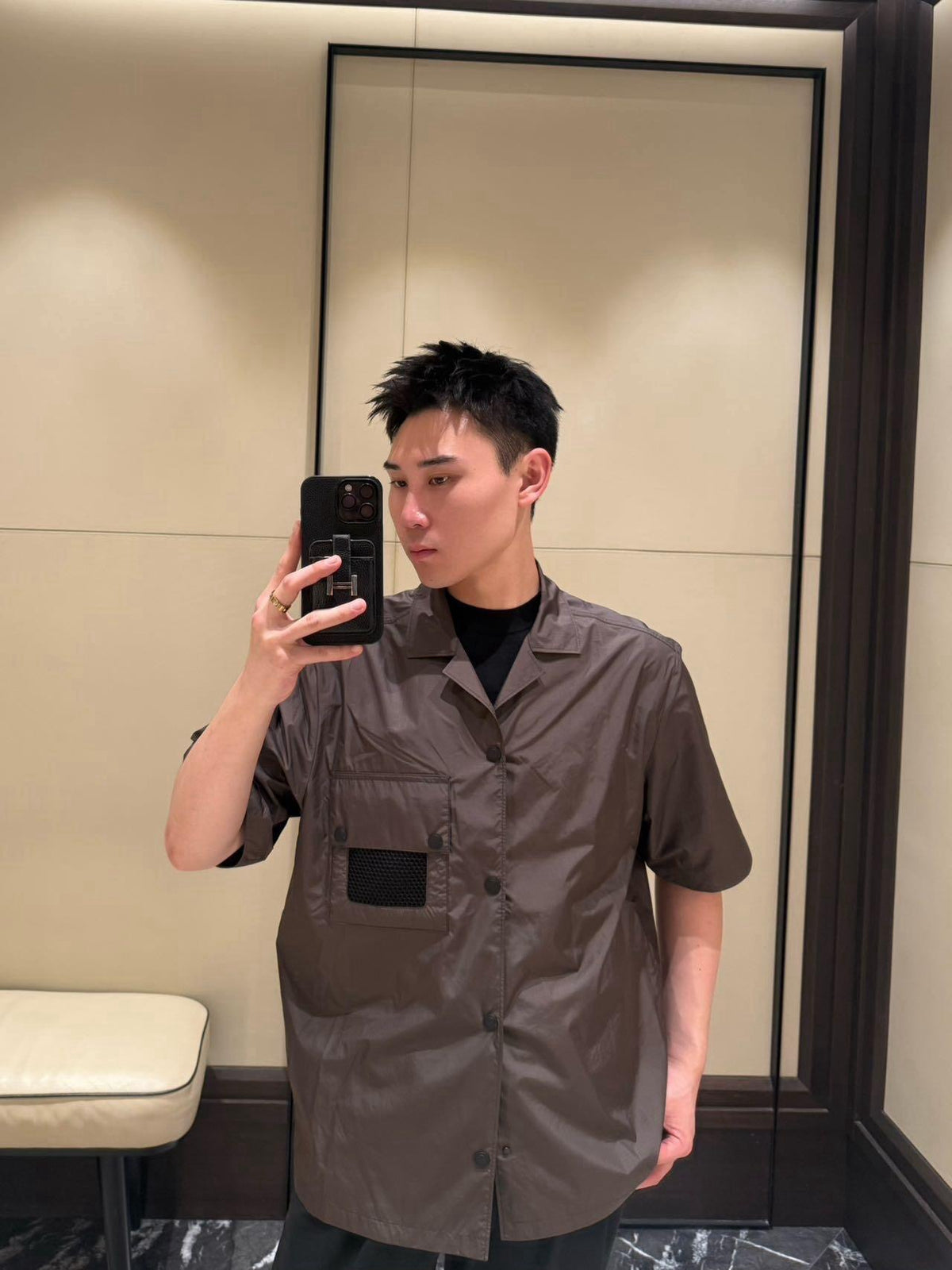 Dark brown and Black Jacket - FashionHype.xyz