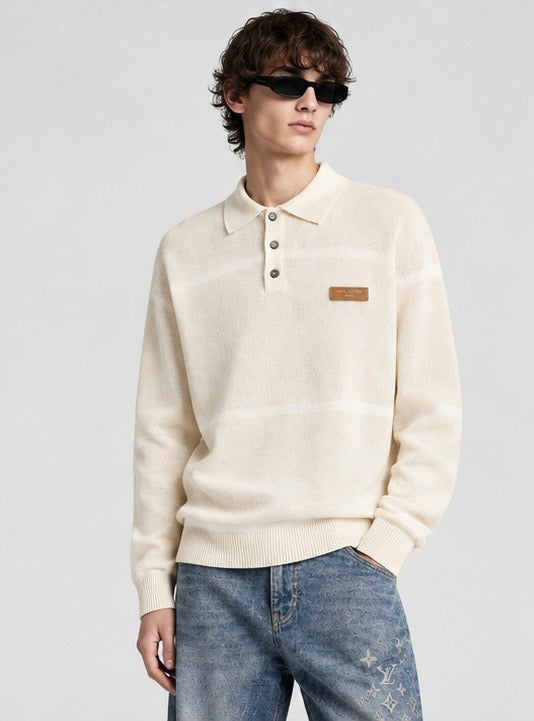 Beige Polo Sweatshirt