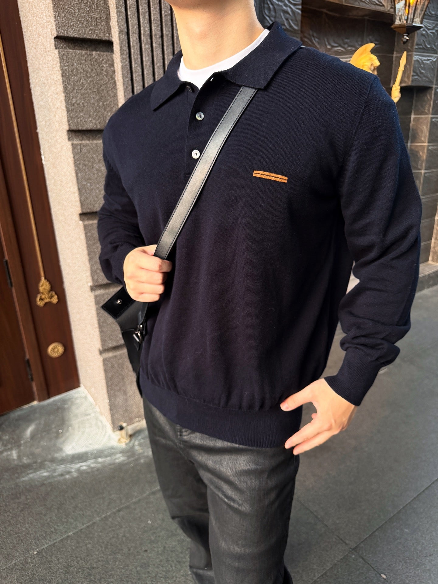 Black Polo Sweatshirt