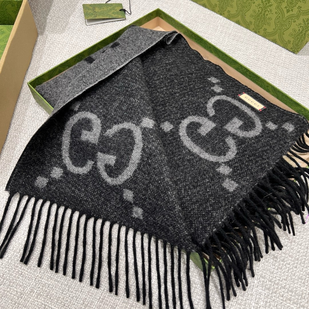 Black Gray Scarf - FashionHype.xyz