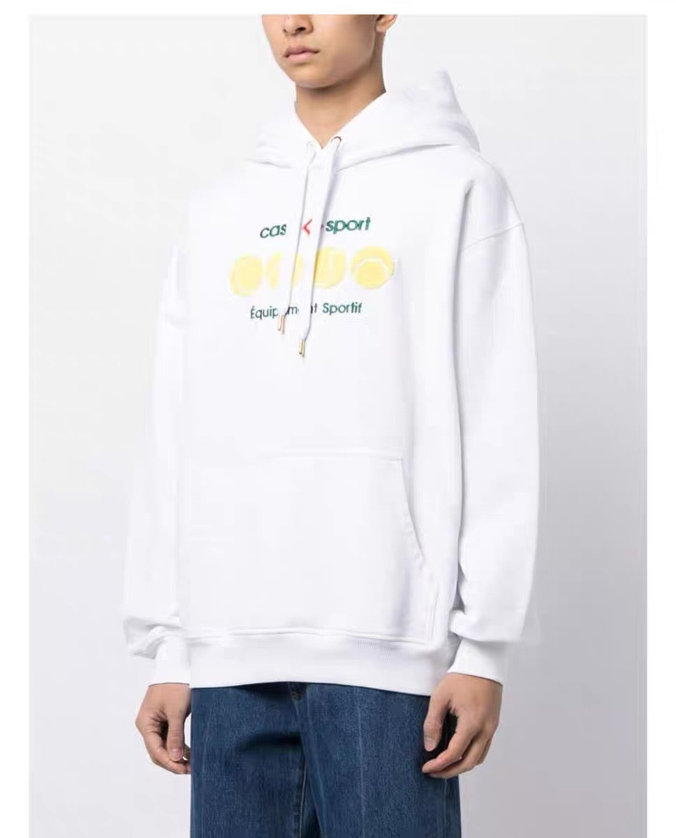 Sudadera con capucha en blanco y negro