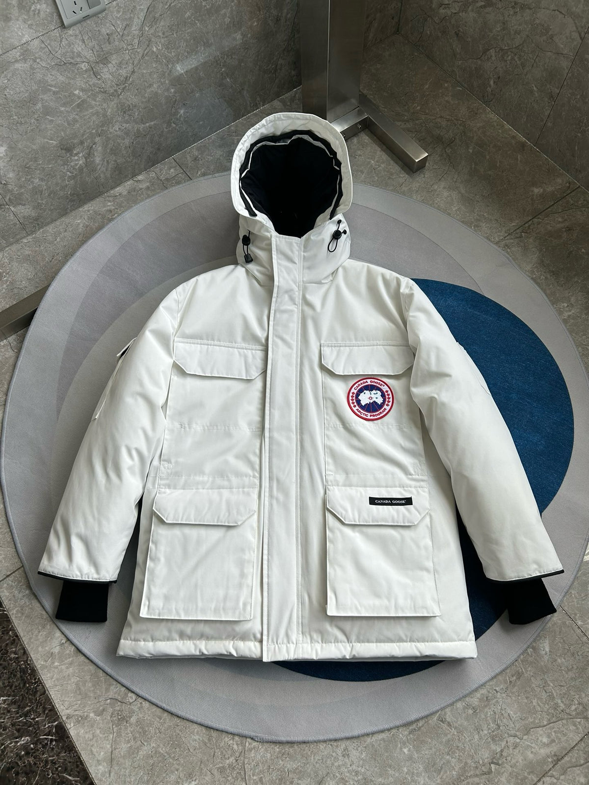 White, Grey, Red and Black Jacket - FashionHype.xyz
