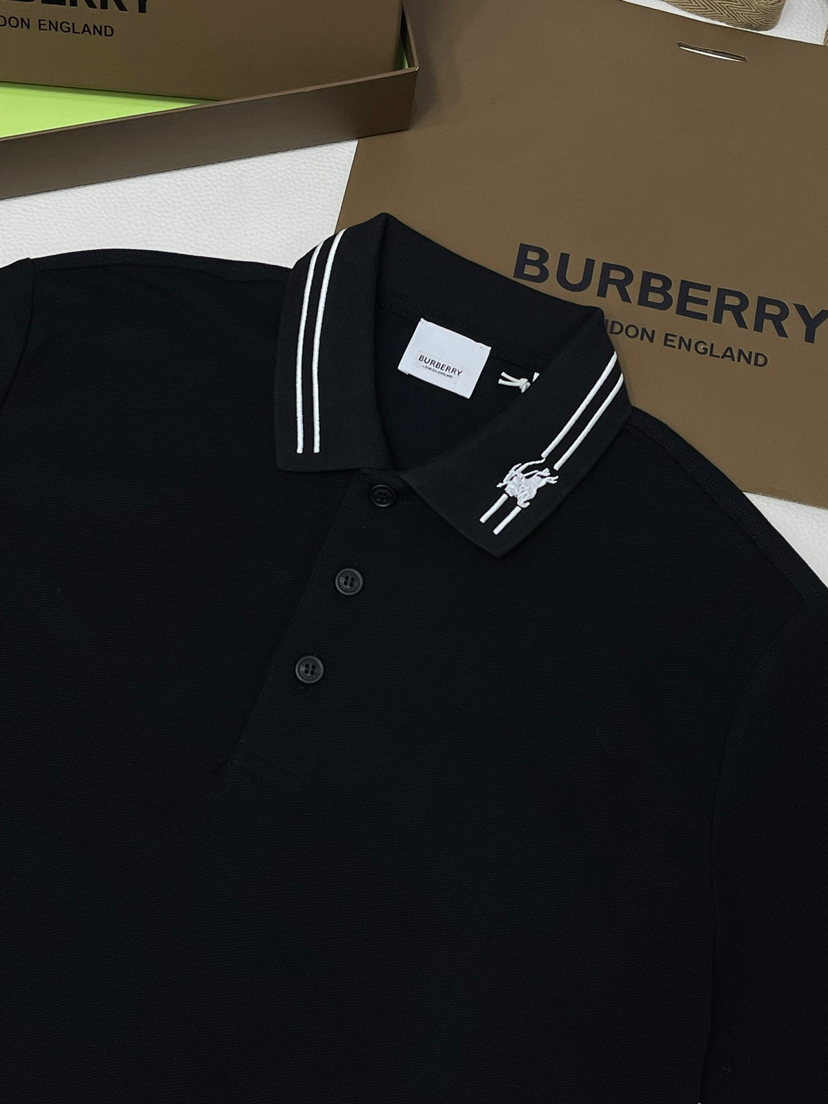 Khaki,Sky blue,Black and White Polo - FashionHype.xyz