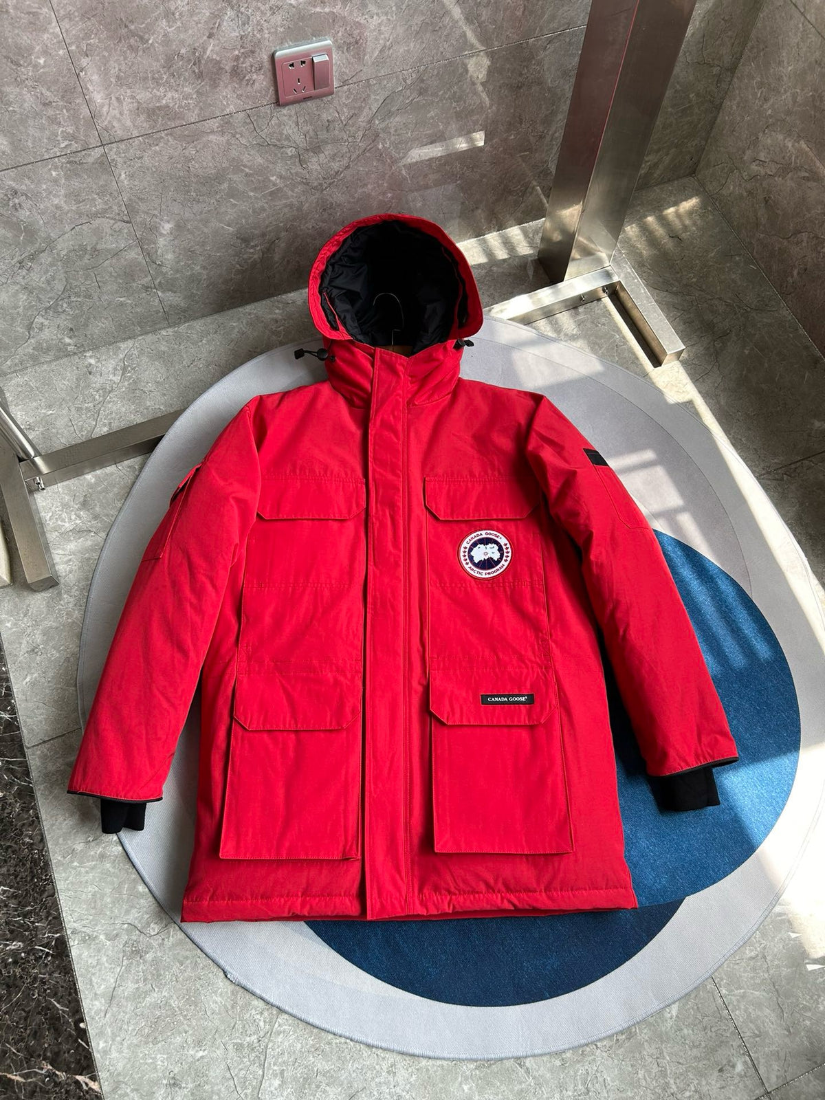White, Grey, Red and Black Jacket - FashionHype.xyz