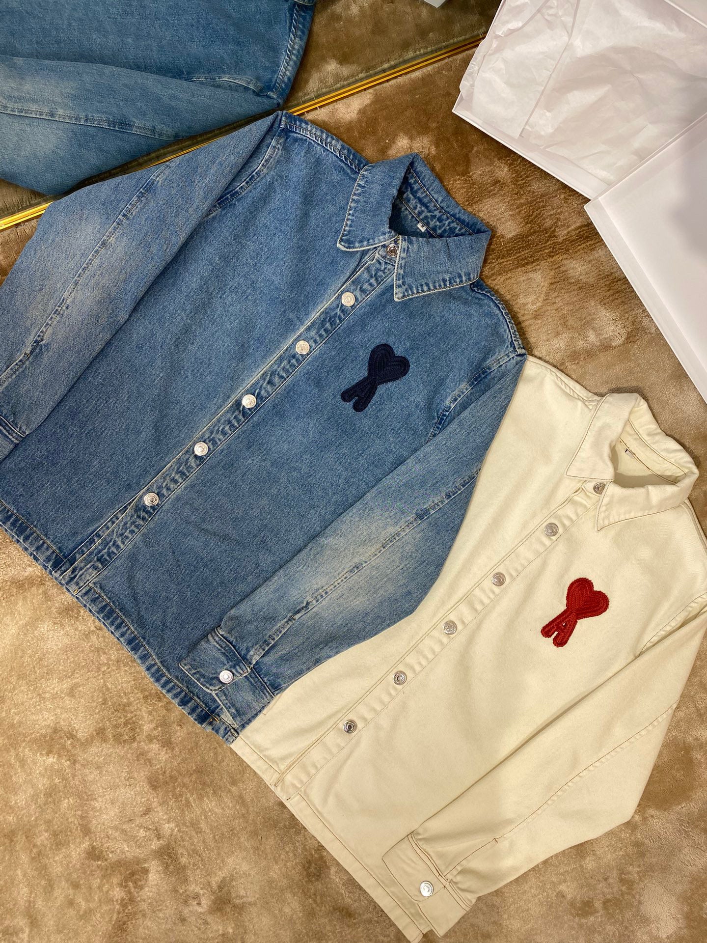 Beige and Blue Jacket - Size L