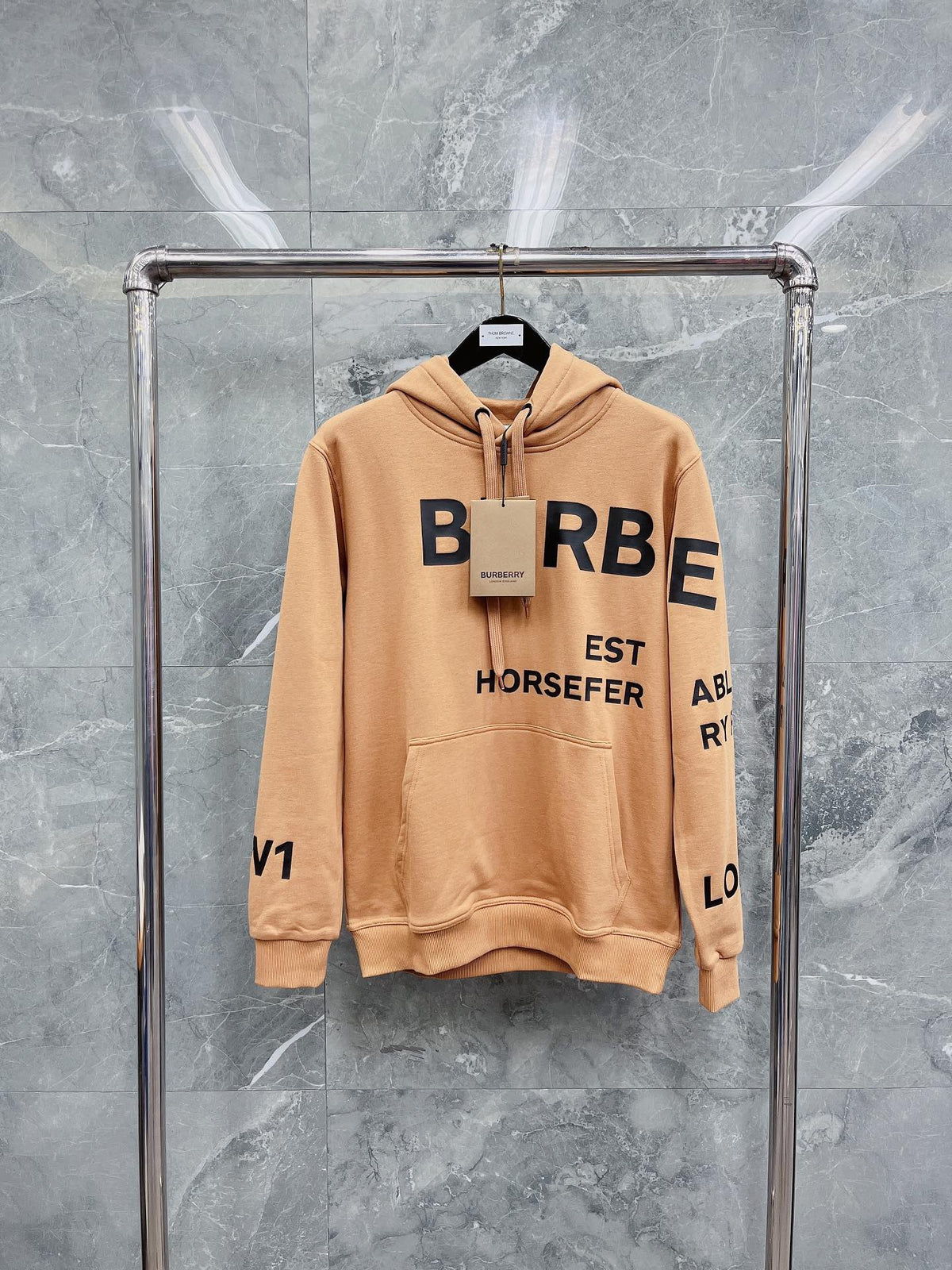 Black, Light orange and White Hoodie - FashionHype.xyz