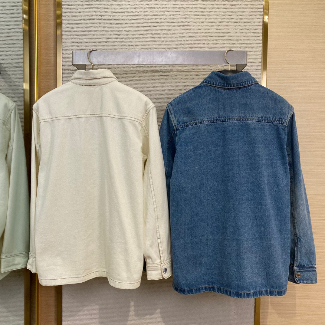 Beige and Blue Jacket - Size L