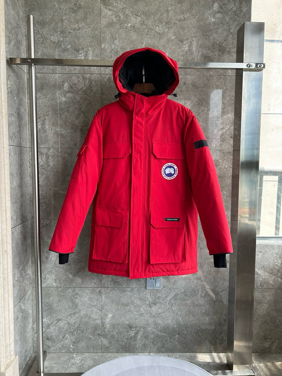 White, Grey, Red and Black Jacket - FashionHype.xyz