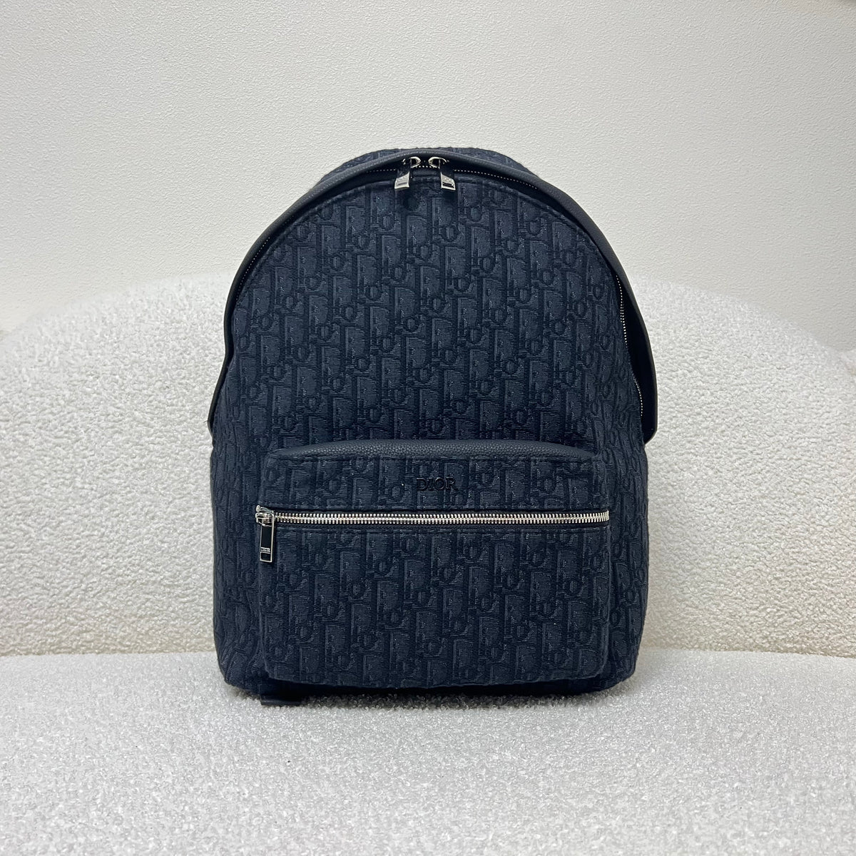 Bolsa azul y gris negra