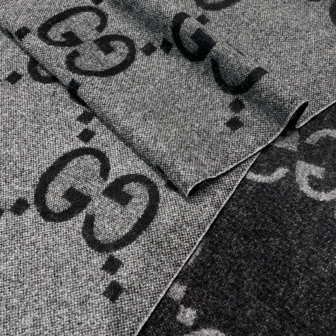 Black Gray Scarf - FashionHype.xyz