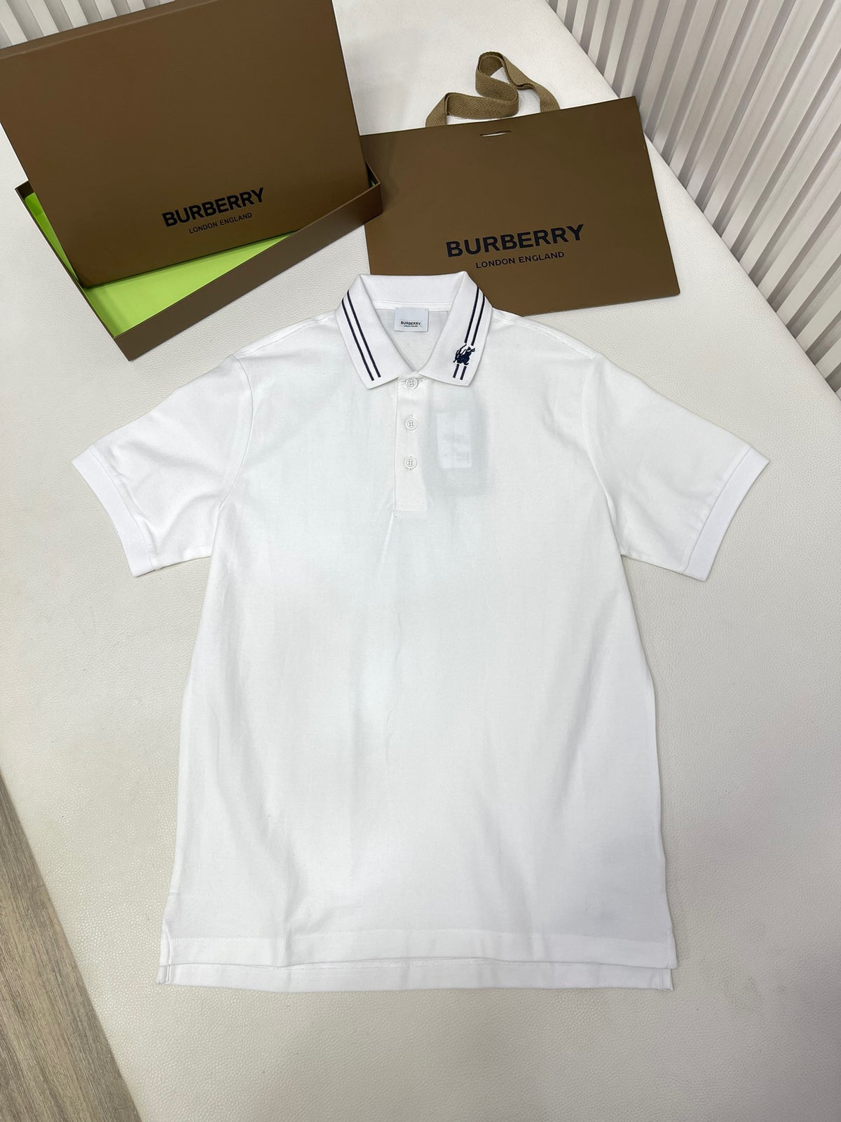 Khaki,Sky blue,Black and White Polo - FashionHype.xyz