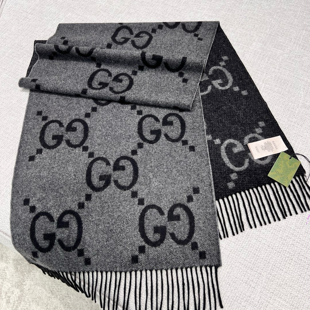 Black Gray Scarf - FashionHype.xyz