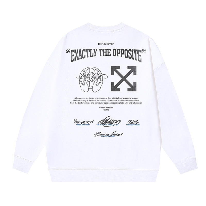 White and Black Sweatshirt - FashionHype.xyz