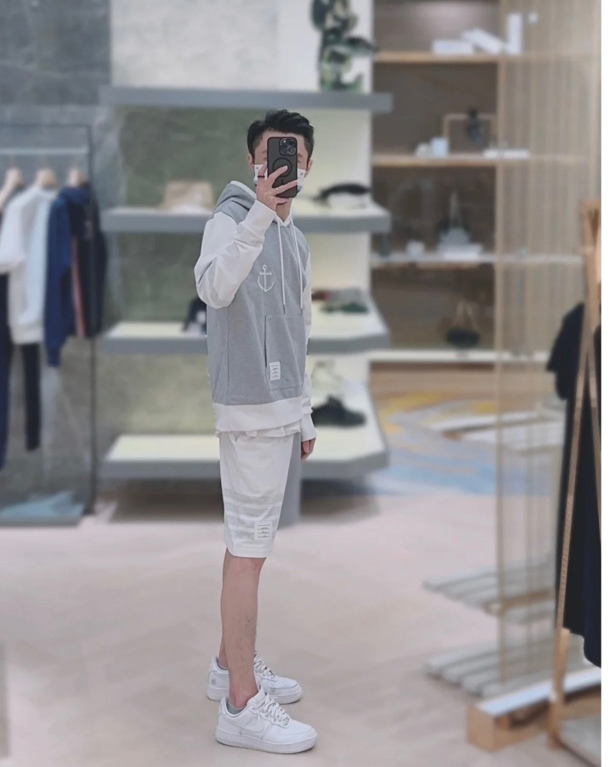 Grey White Hoodie - FashionHype.xyz