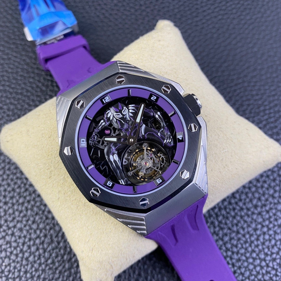 Blau-weiße Uhr
