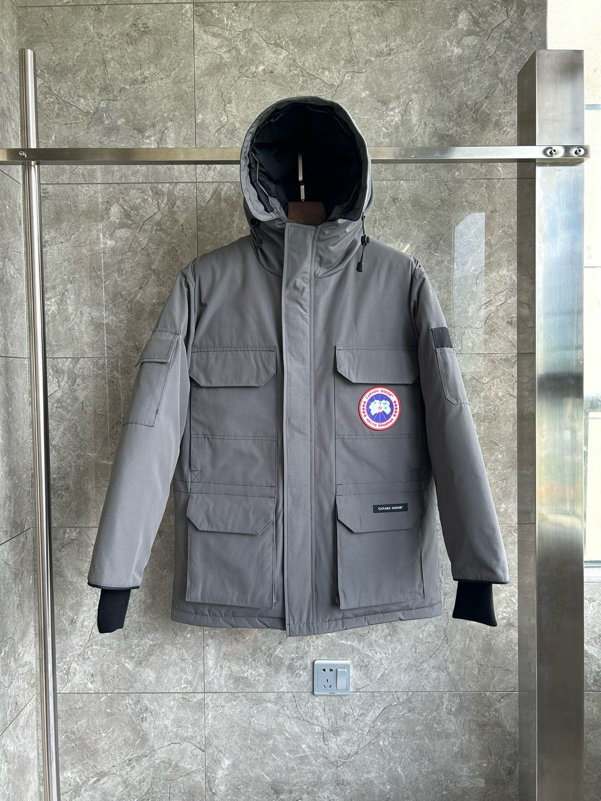 White, Grey, Red and Black Jacket - FashionHype.xyz