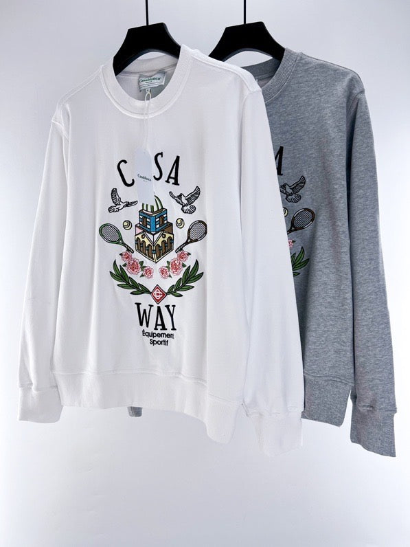 Sudadera blanca y gris