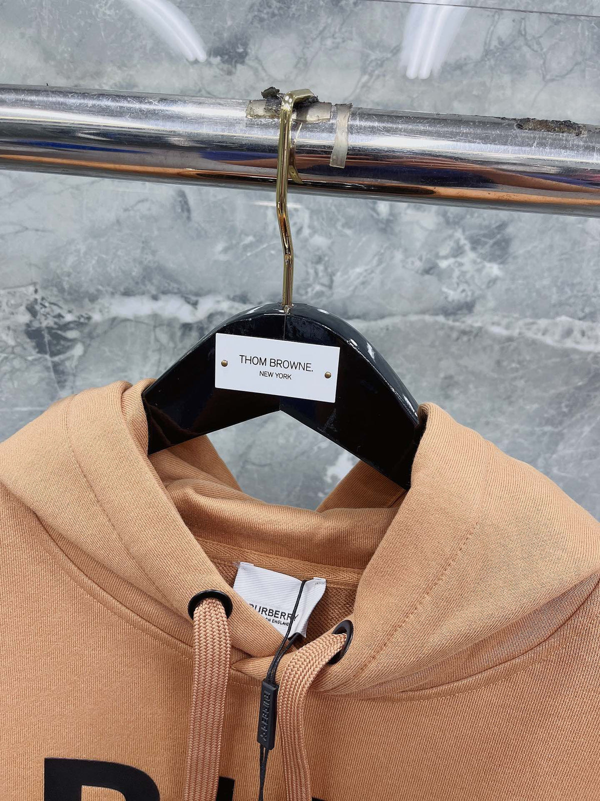 Black, Light orange and White Hoodie - FashionHype.xyz
