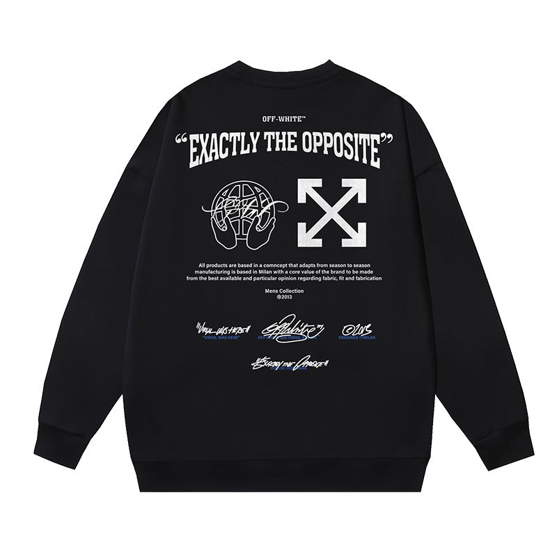 White and Black Sweatshirt - FashionHype.xyz