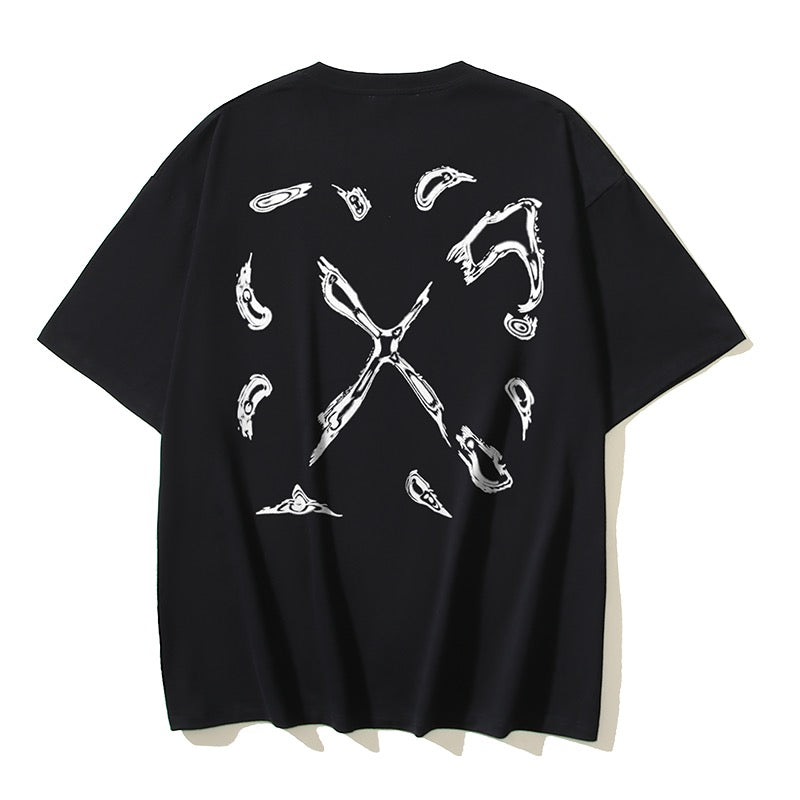 Red,Black and White T-shirt - FashionHype.xyz