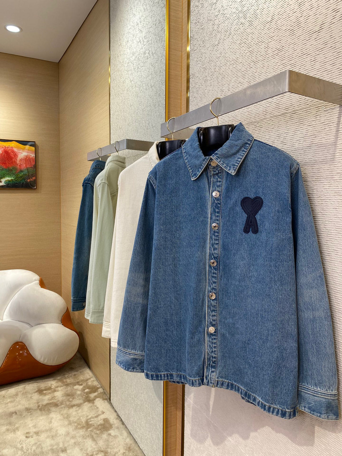 Beige and Blue Jacket - Size L