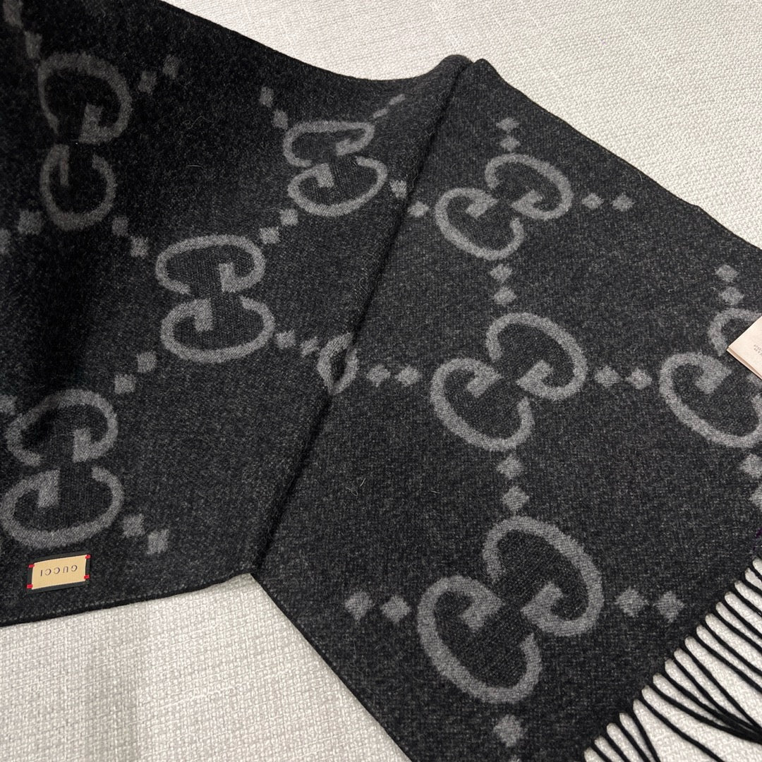 Black Gray Scarf - FashionHype.xyz